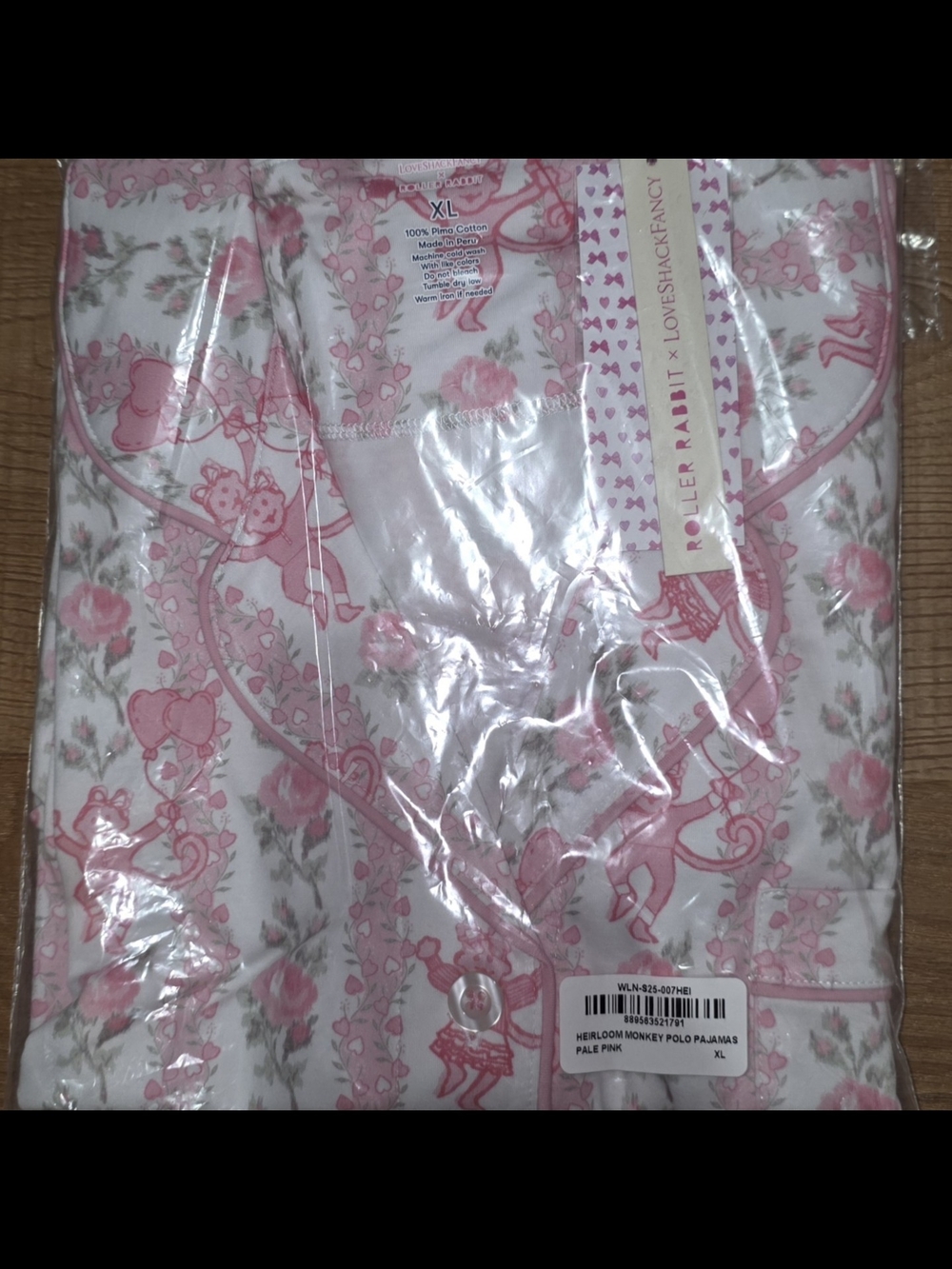 LoveShackFancy X Roller Rabbit Heirloom Monkey Shorts Polo Pajama Set XL NWT - Picture 2 of 2